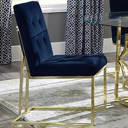 dining chair blue and gold